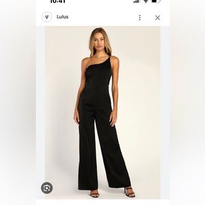 Lulus one shoulder NWT satin jumpsuit